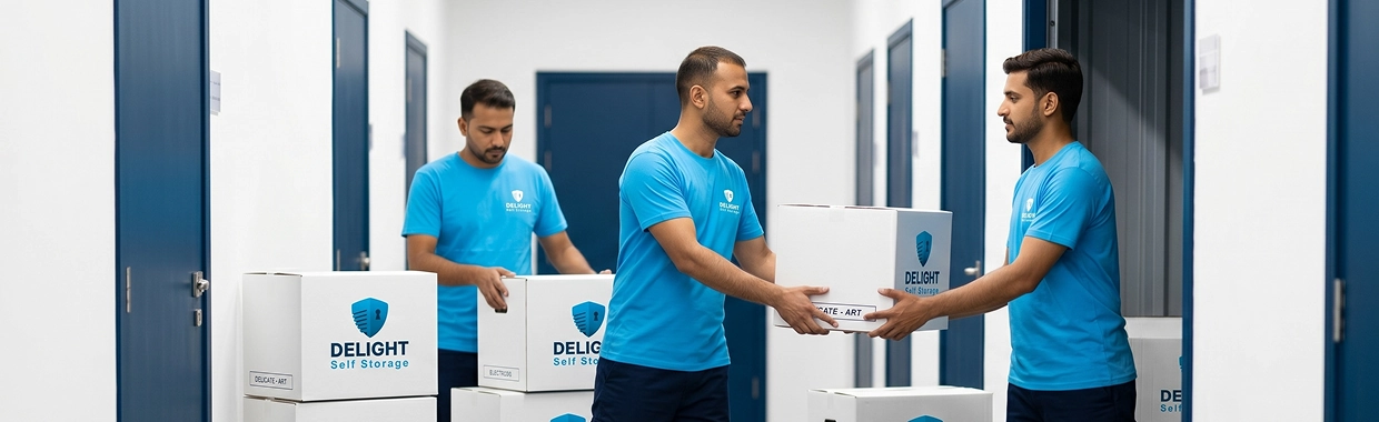 Delight Self Storage Sharjah climate-controlled facility with local collection crew serving Sharjah communities