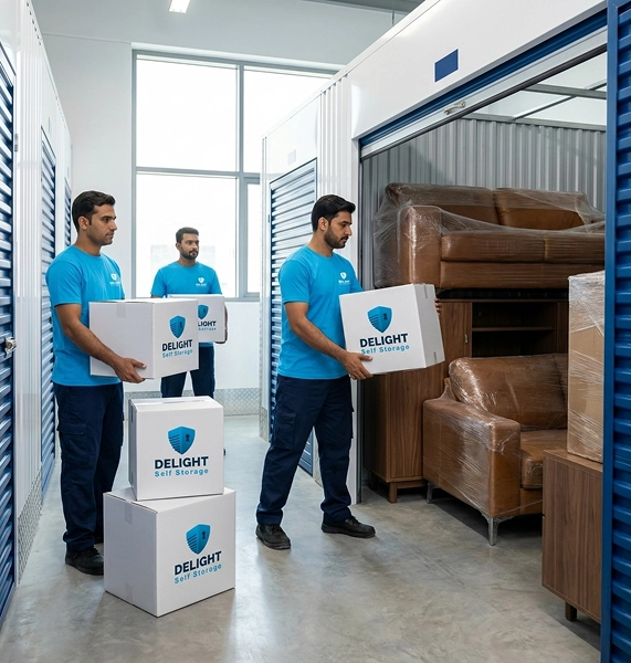 Delight Self Storage Dubai furniture storage with climate-controlled protection for sofas, wood, leather, and antique pieces