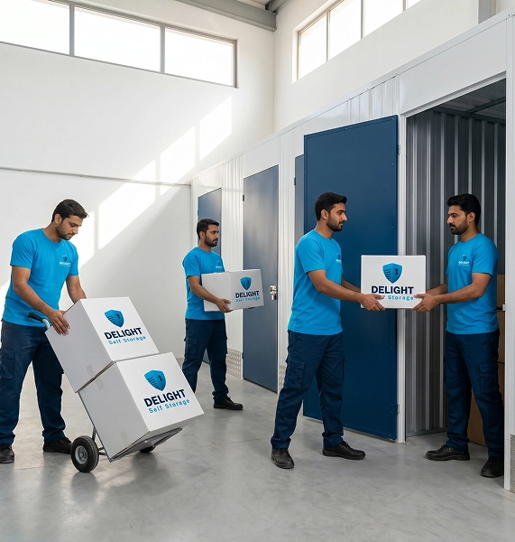 Delight Self Storage Dubai warehouse with pallet storage and loading bay access